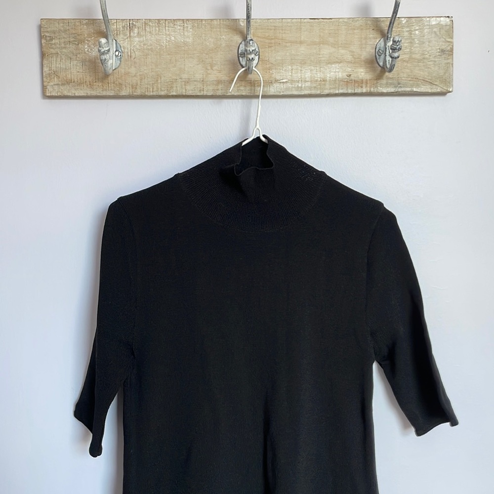 Zara Black Knit Mid-Length Dress